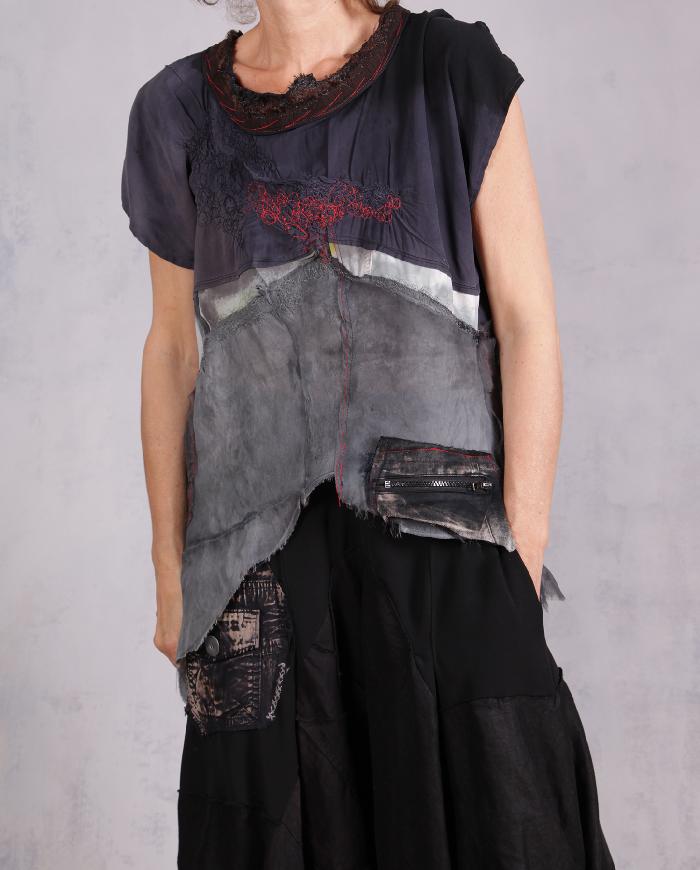 'feather soft shadows' asymmetrical modern top