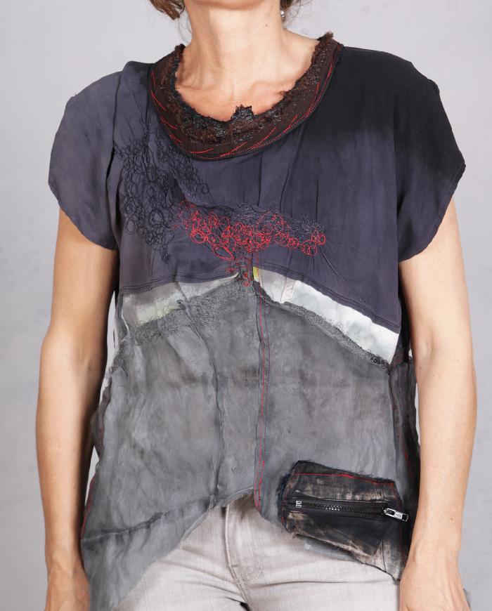 'feather soft shadows' asymmetrical modern top