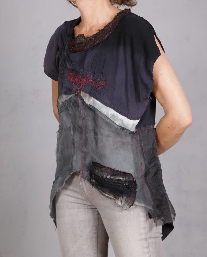 'feather soft shadows' asymmetrical modern top