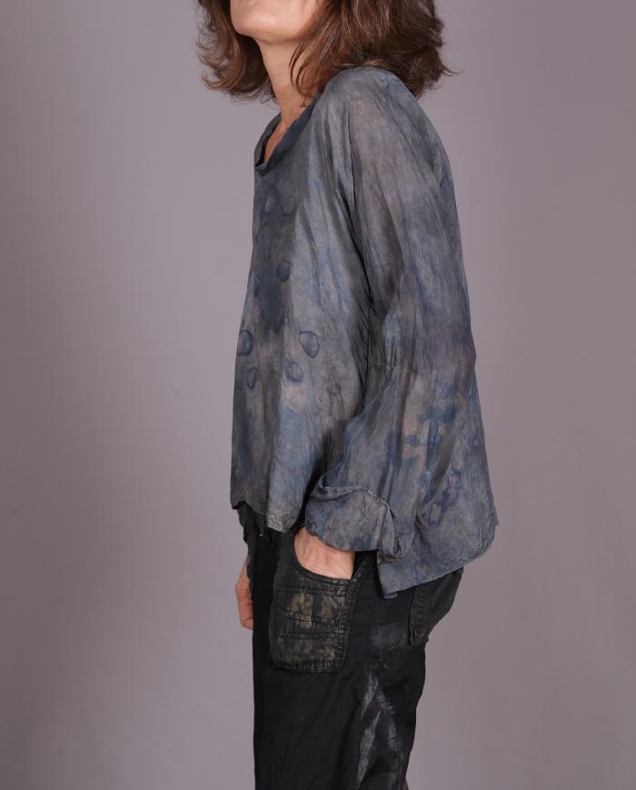 'indigo drizzle at night' weightless silk top