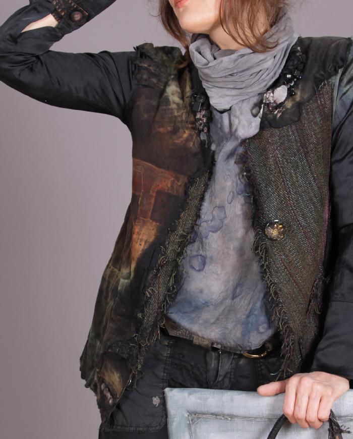 'indigo drizzle at night' weightless silk top
