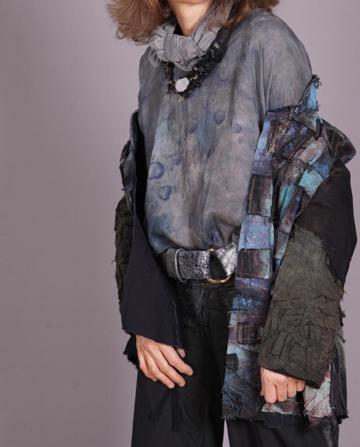 'indigo drizzle at night' weightless silk top