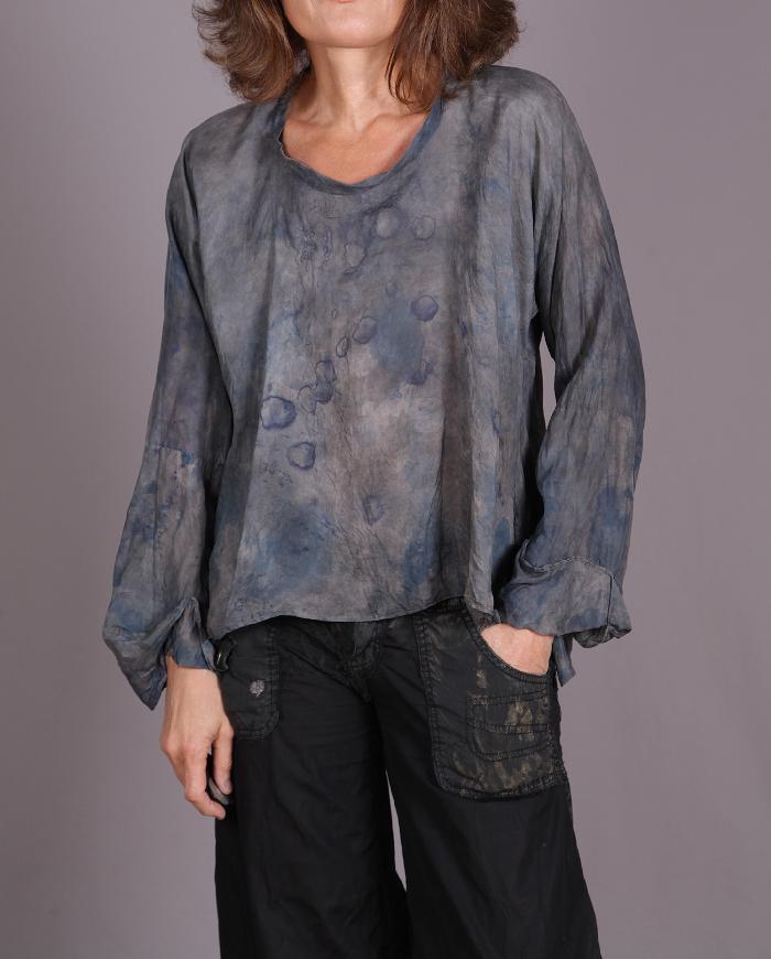 'indigo drizzle at night' weightless silk top