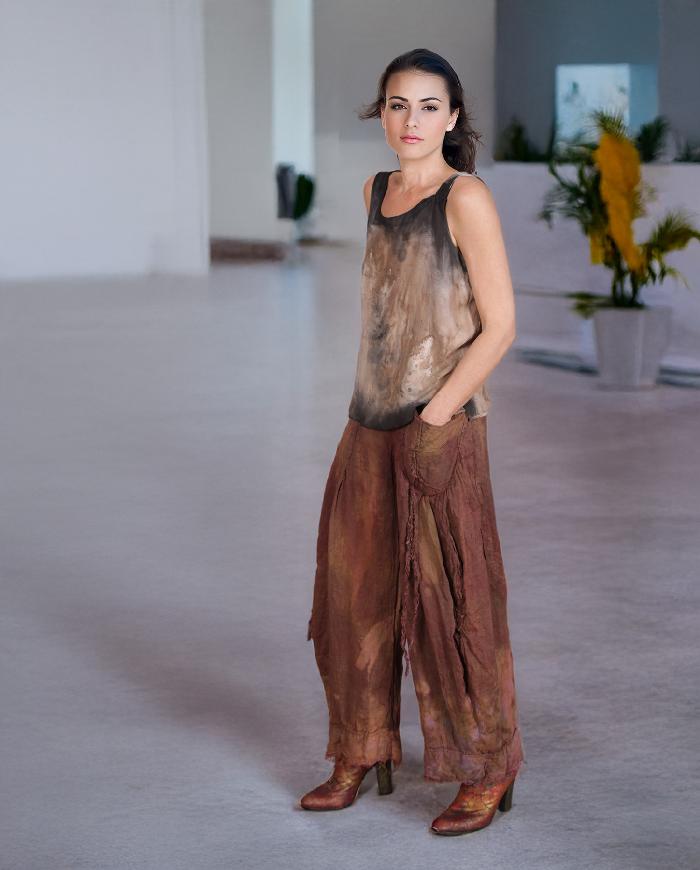 'fall forest whispers' sculptural detailed pants