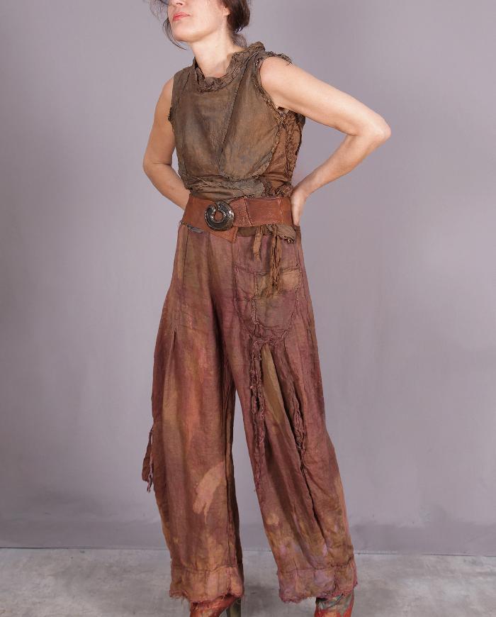 'fall forest whispers' sculptural detailed pants