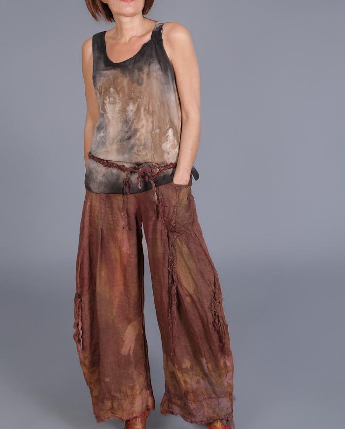 'fall forest whispers' sculptural detailed pants