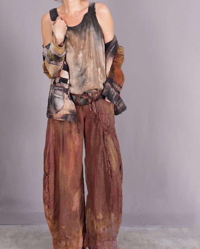 'fall forest whispers' sculptural detailed pants