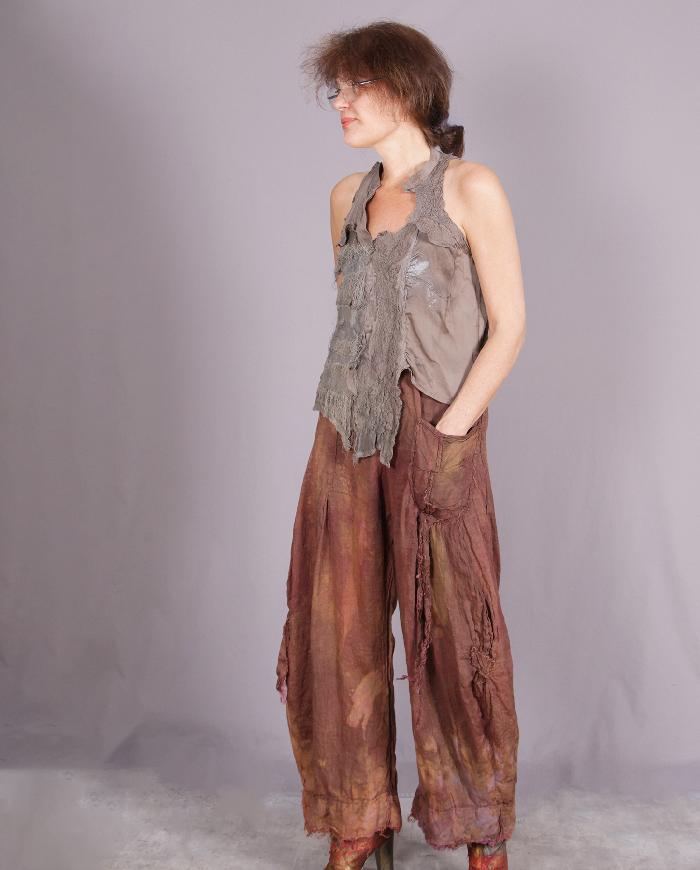 'fall forest whispers' sculptural detailed pants