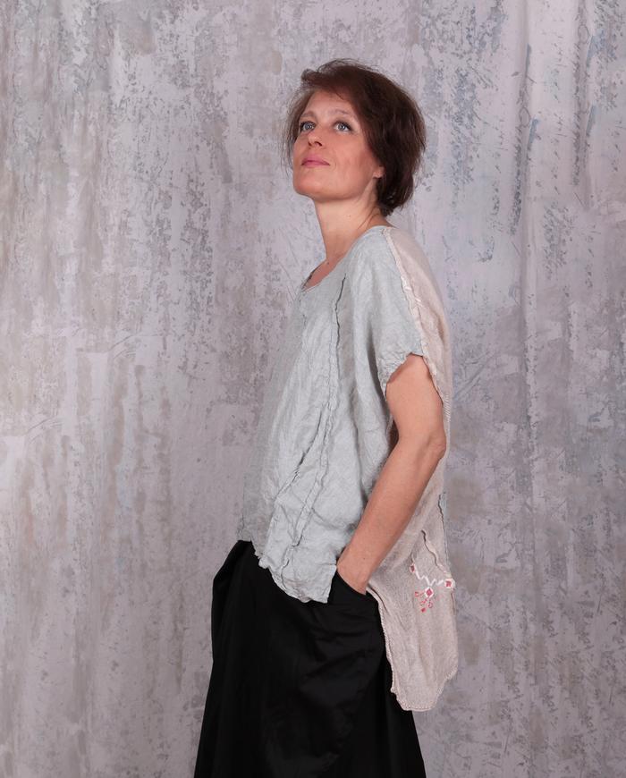 Art-to-Wear by Tatiana Palnitska - high-low linen and cotton gauze two ...