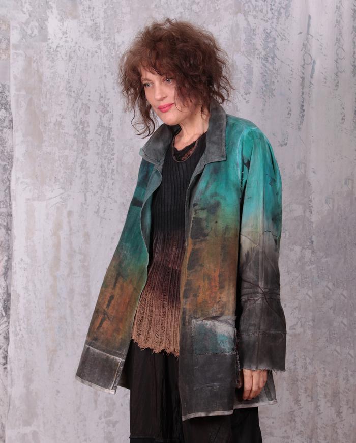 mixed fabrics 'touch of grunge' jacket