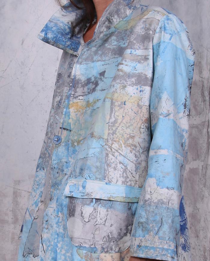 turquoise hand-painted lightweight jacket