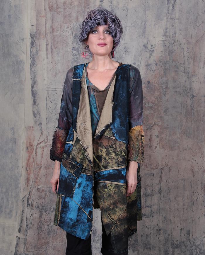 long mosaic silk and cotton vest or dress