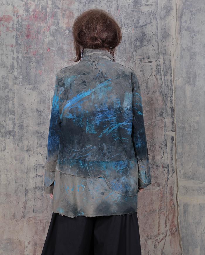 'starry sky' distressed cotton jacket