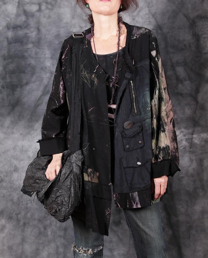 oversized stretchy hand-painted jacket