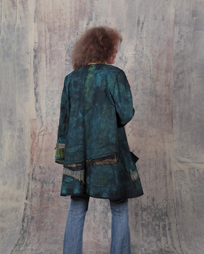 oversized/plus size detailed deep green jacket