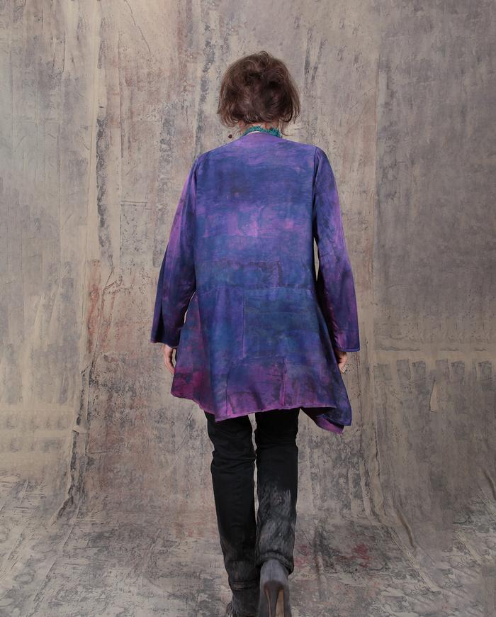 deep purple violet tunic with hidden pockets
