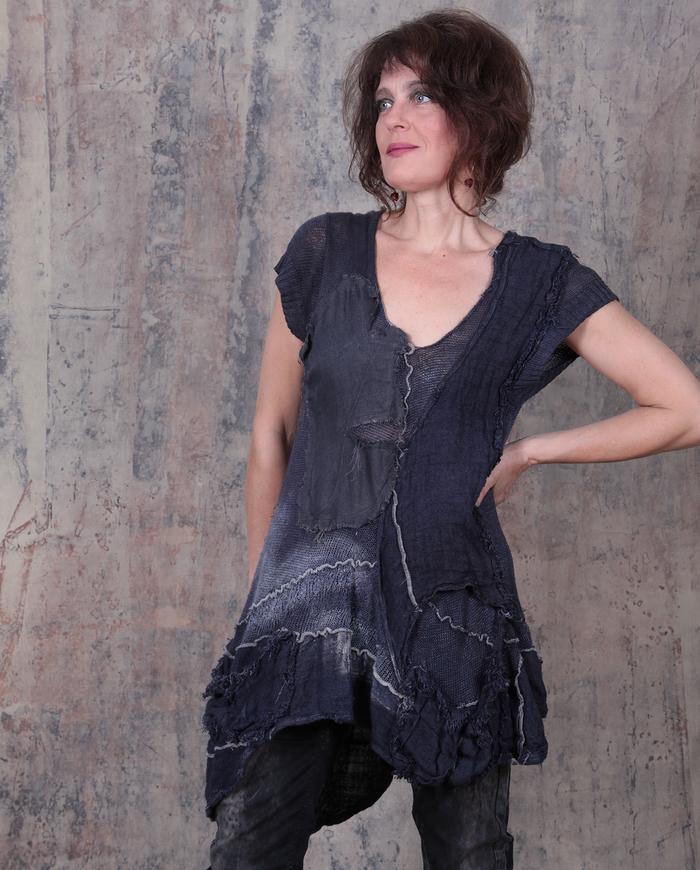Art-to-Wear by Tatiana Palnitska - playful asymmetrical linen knit ...