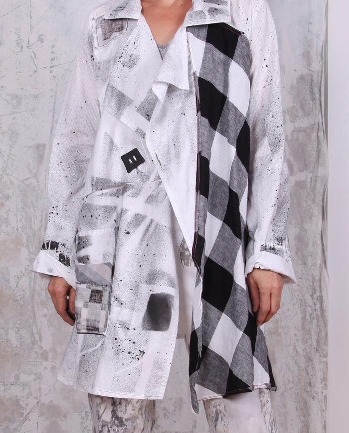 black and white graphic jacket