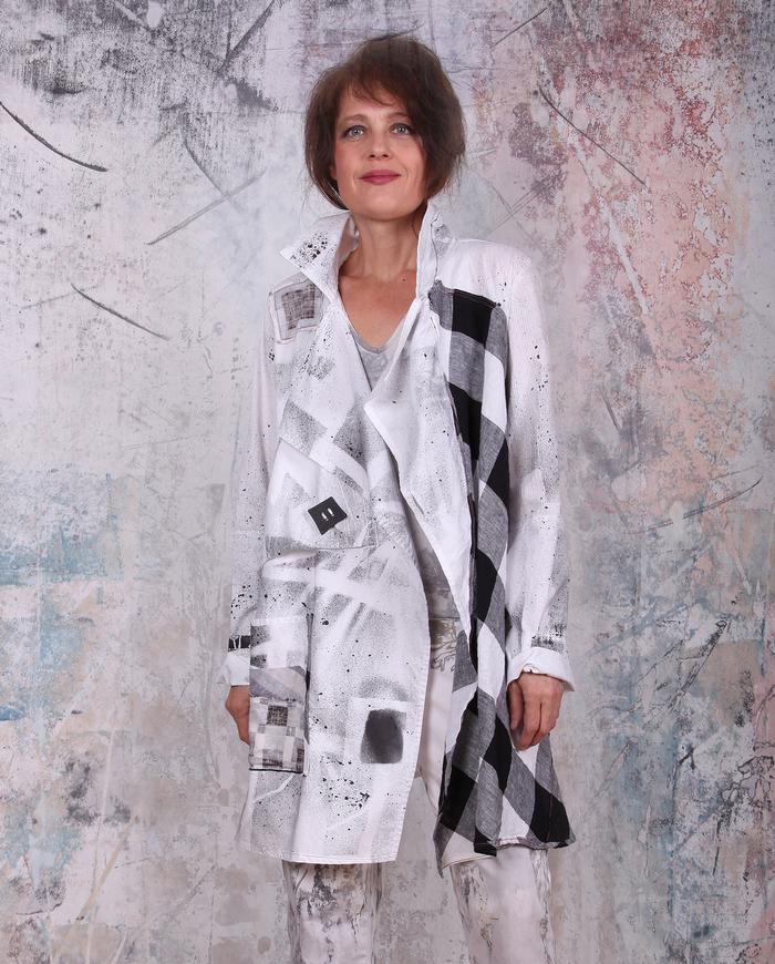 black and white graphic jacket