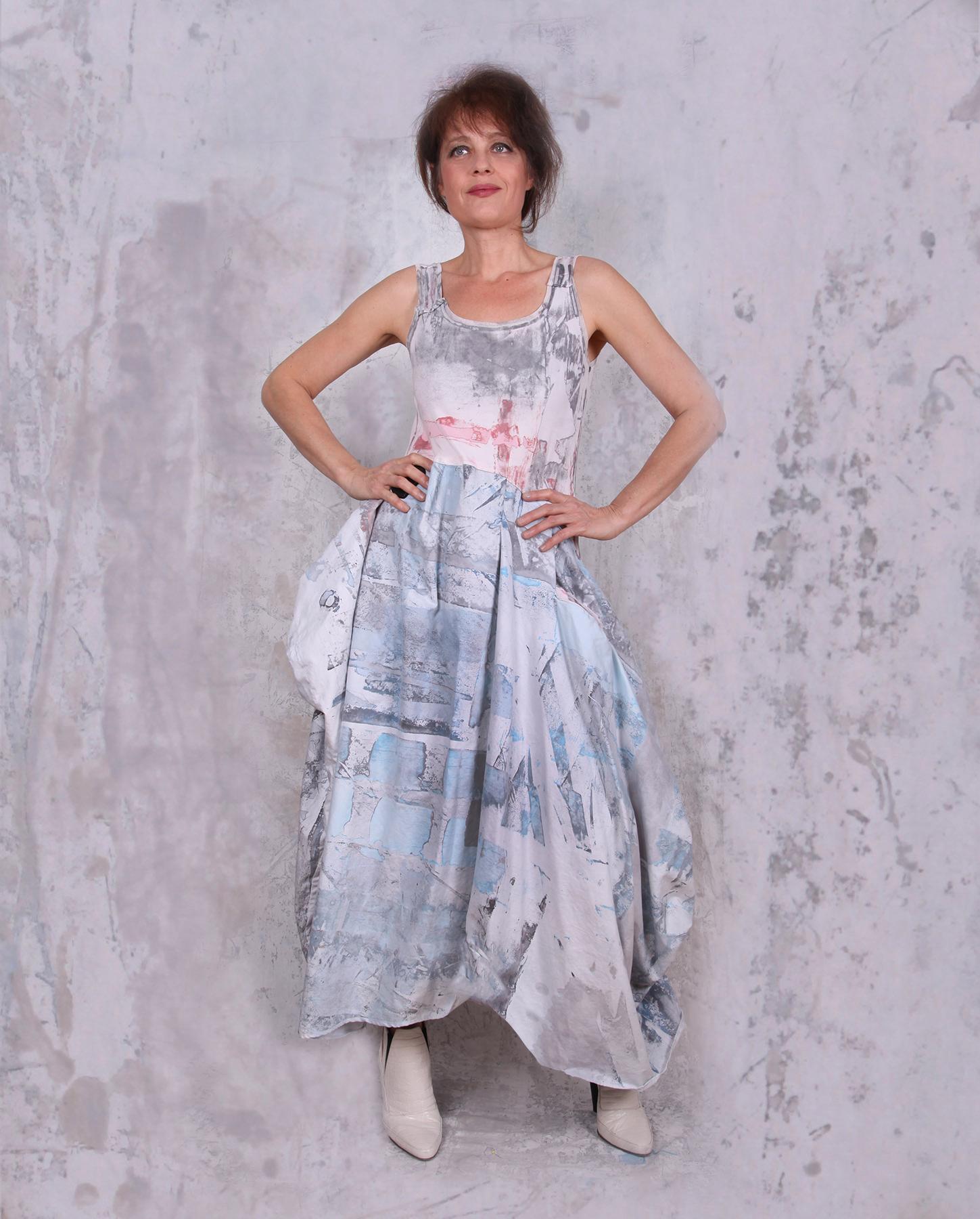 cotton empire waist maxi dress
