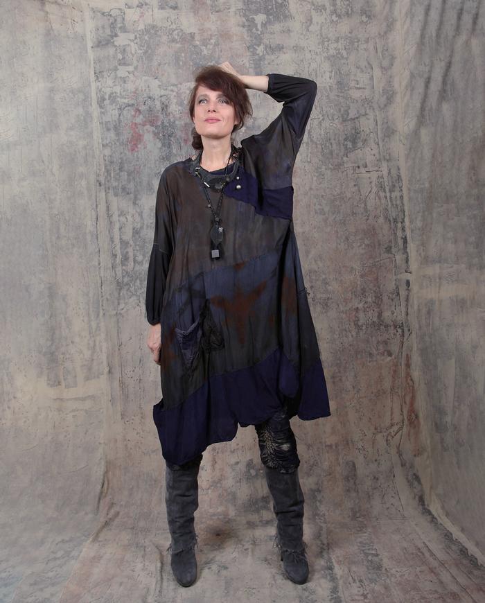 loose-fitting subtle patchwork dress or tunic