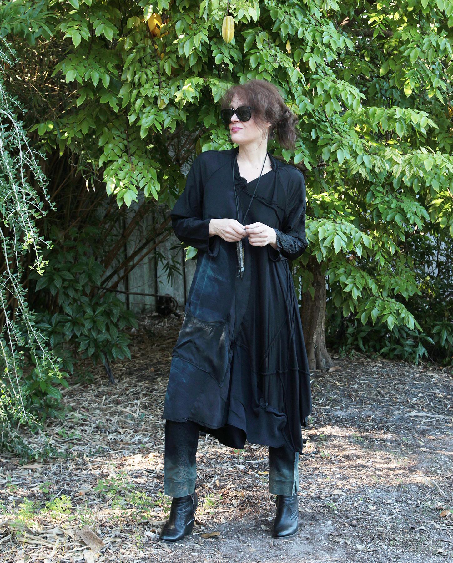 Art-to-Wear by Tatiana Palnitska - mostly black A-line long tunic or dress