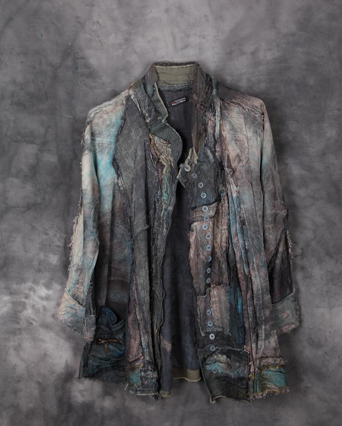 pure art antique silk and linen highly detailed jacket
