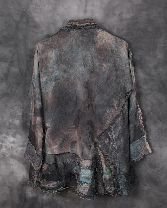 pure art antique silk and linen highly detailed jacket