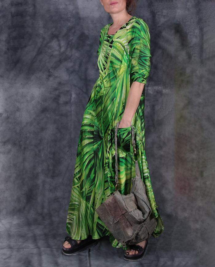 'tropical paradise' mulberry silk maxi dress