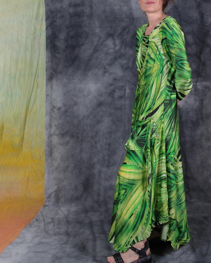 'tropical paradise' mulberry silk maxi dress