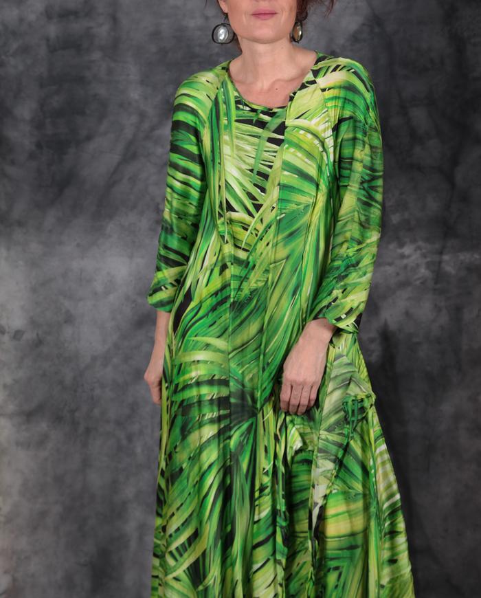 'tropical paradise' mulberry silk maxi dress