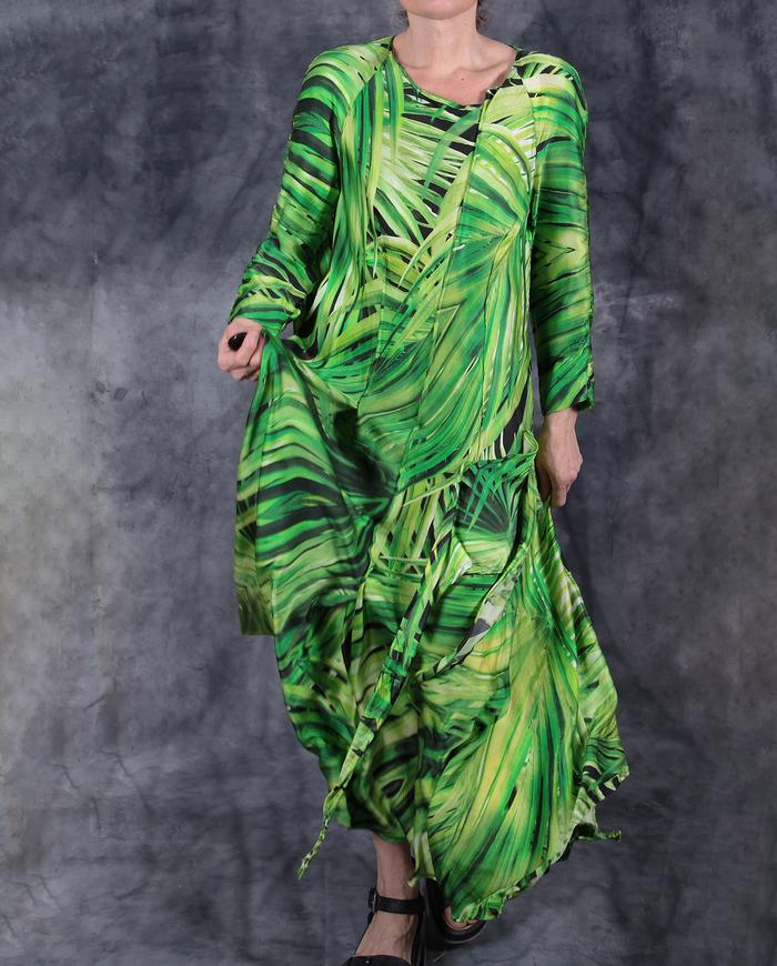 'tropical paradise' mulberry silk maxi dress