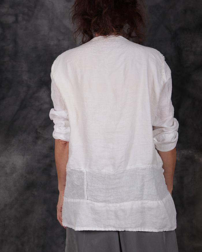 belgian linen white top with deep pockets