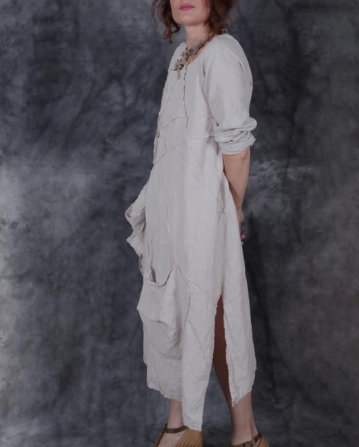 throw-on-and-go relaxed Belgian linen dress in natural