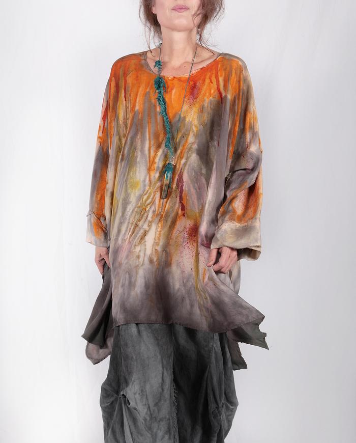 pure sunshine reversible oversized silk crepe tunic 