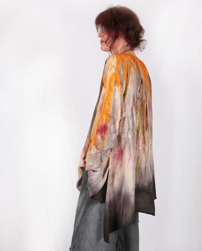 pure sunshine reversible oversized silk crepe tunic 