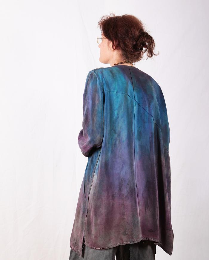 jewel tones lightweight loose-cut silk tunic