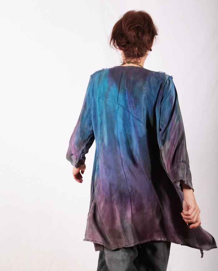 jewel tones lightweight loose-cut silk tunic