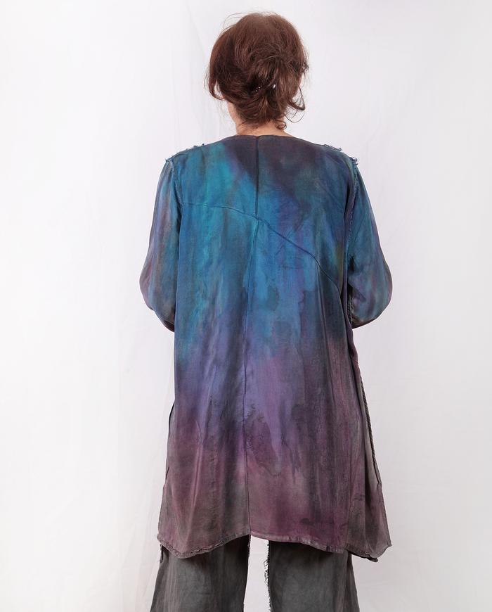 jewel tones lightweight loose-cut silk tunic