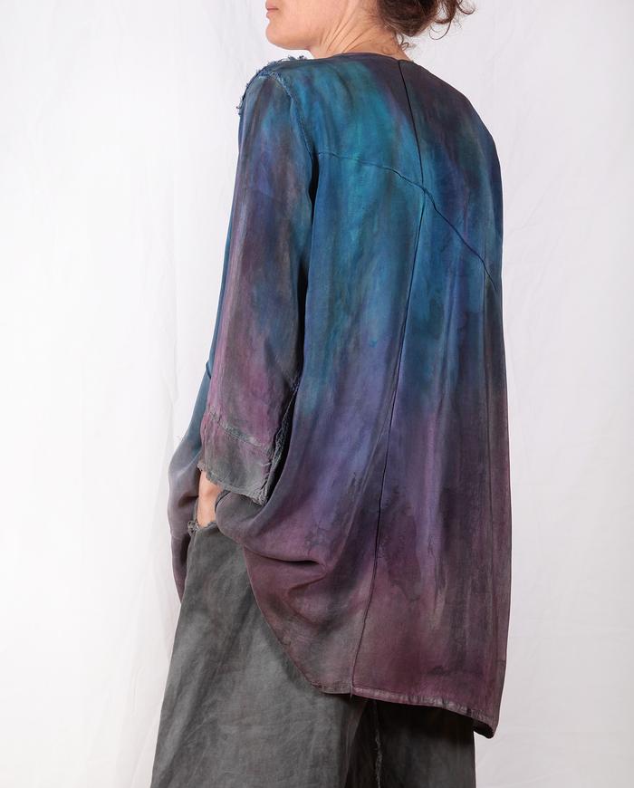 jewel tones lightweight loose-cut silk tunic