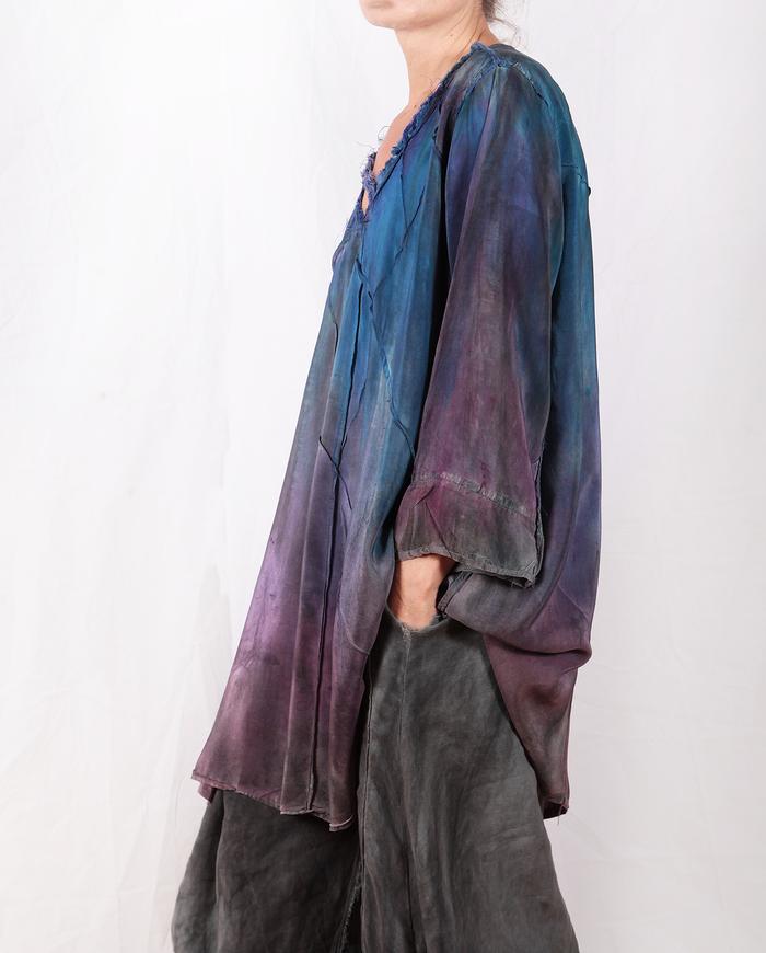 jewel tones lightweight loose-cut silk tunic