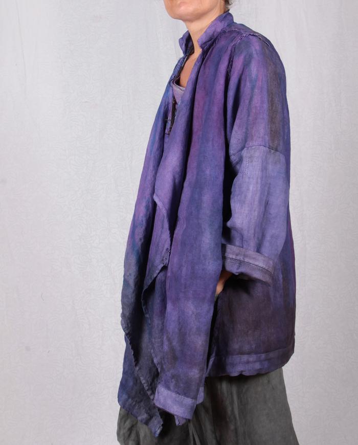 'purple explosion' European mixed linens oversized jacket