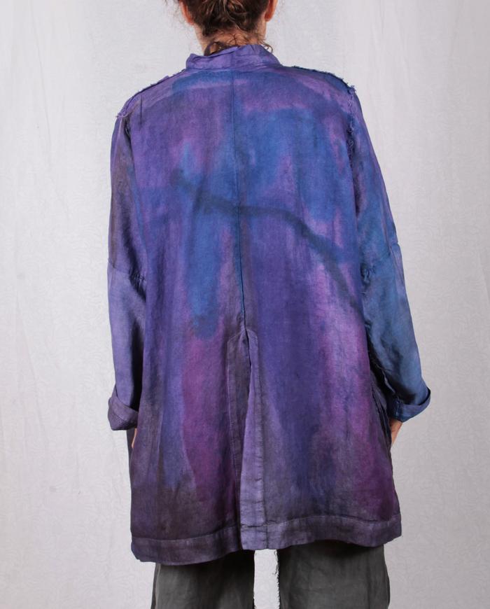 'purple explosion' European mixed linens oversized jacket