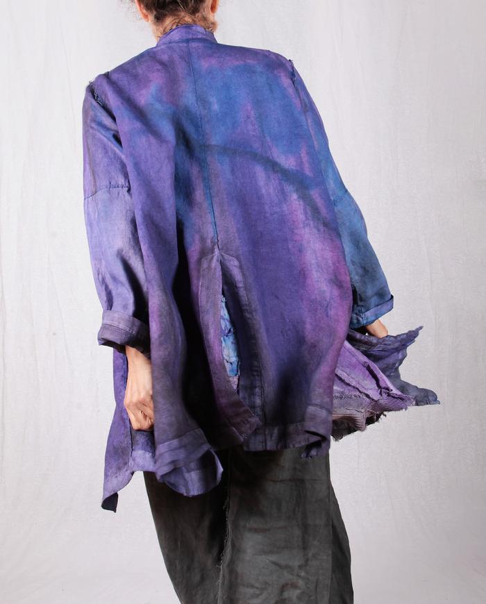 'purple explosion' European mixed linens oversized jacket
