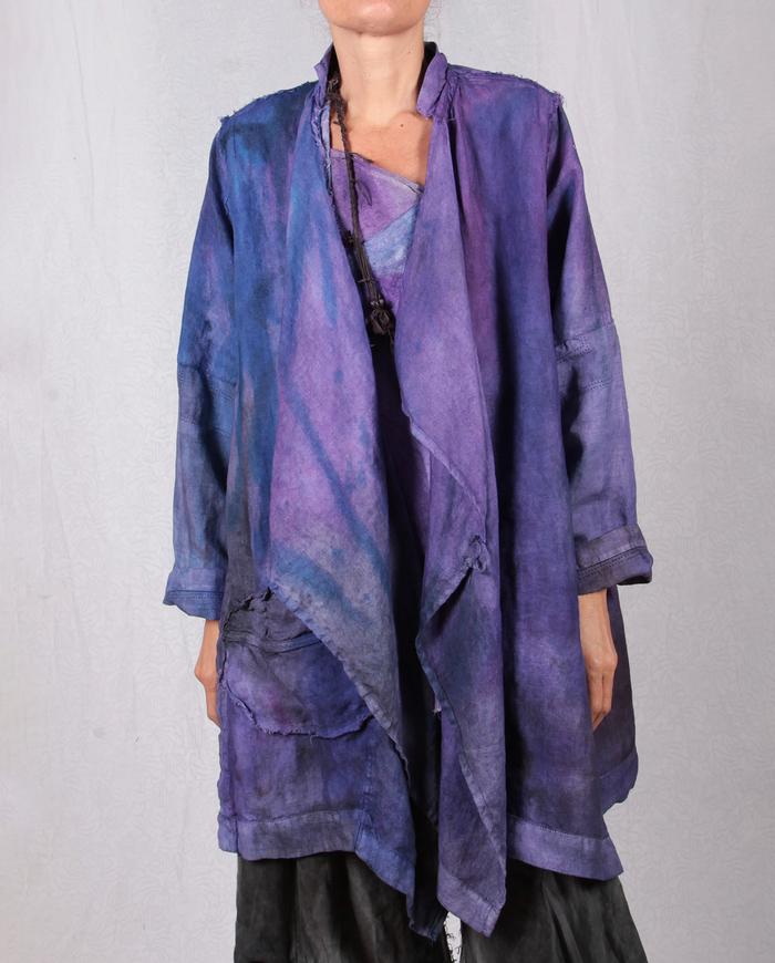 'purple explosion' European mixed linens oversized jacket