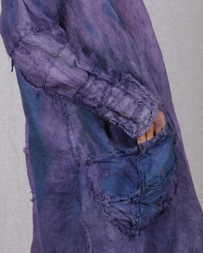 'purple explosion' detailed Belgian linen jacket