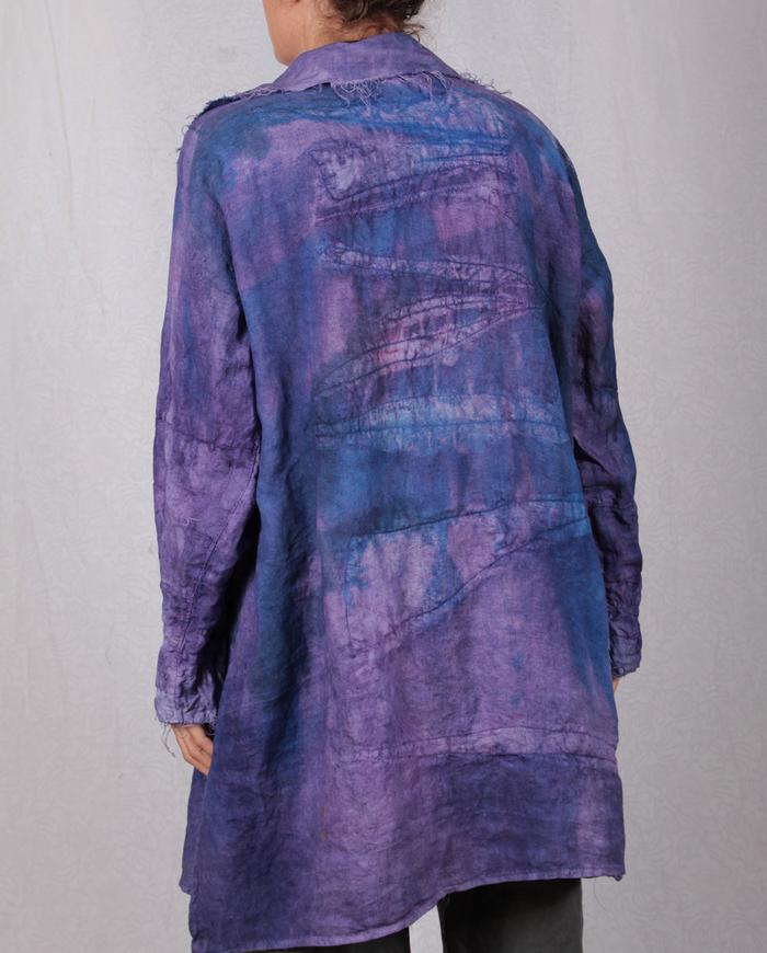 'purple explosion' detailed Belgian linen jacket