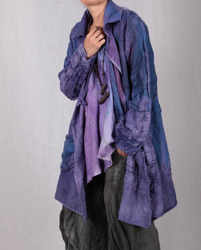 'purple explosion' detailed Belgian linen jacket