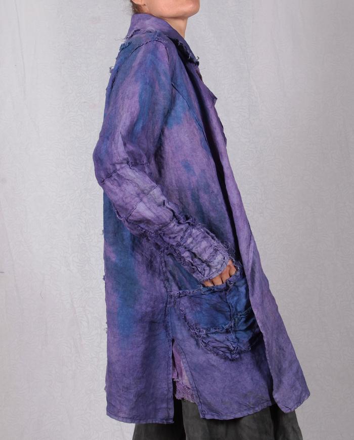 'purple explosion' detailed Belgian linen jacket