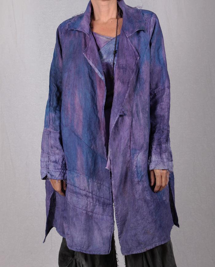 'purple explosion' detailed Belgian linen jacket